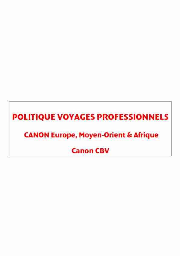 CANON Europe, Moyen-Orient & Afrique Canon CBV