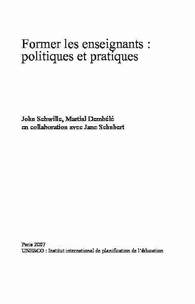 [PDF] Former les enseignants: politiques et pratiques; Fundamentals of