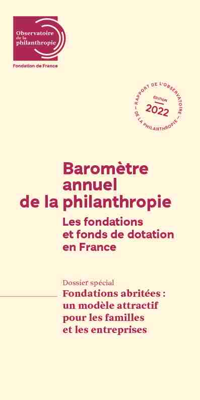 Baromètre annuel philanthropie de la