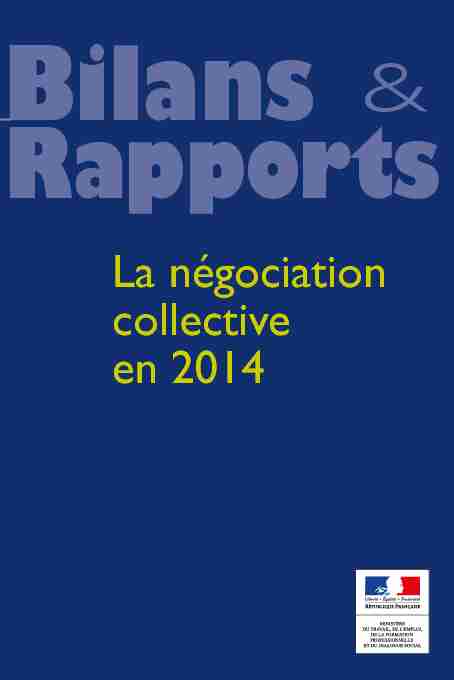 [PDF] La négociation collective en 2014 - Ministère du Travail