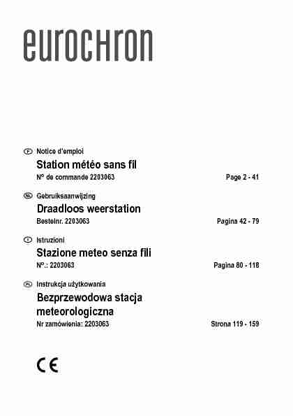 [PDF] Station météo sans fil Draadloos weerstation Stazione  - Conrad