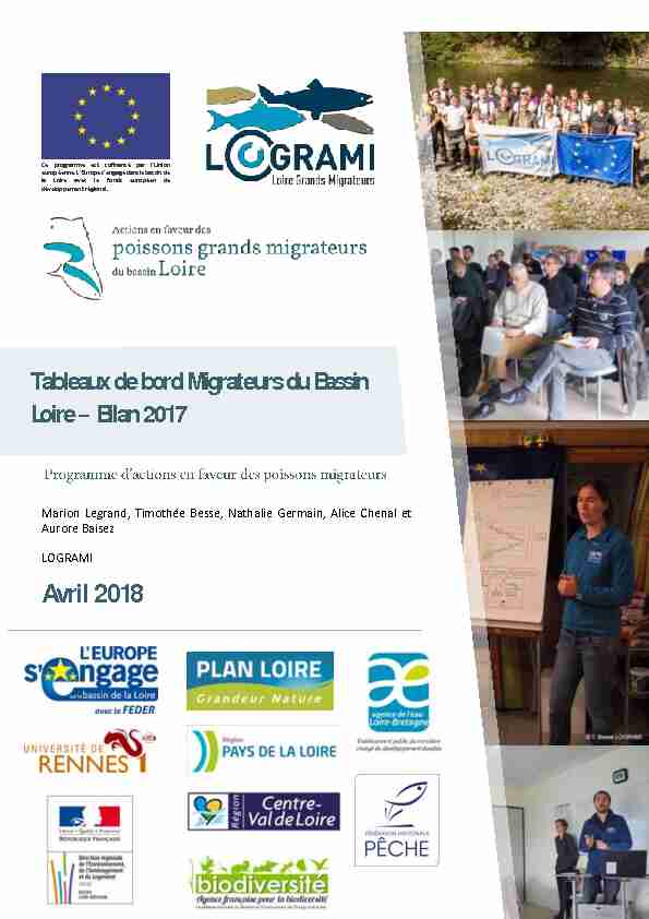 Tableaux de bord Migrateurs du Bassin Loire – Bilan 2017