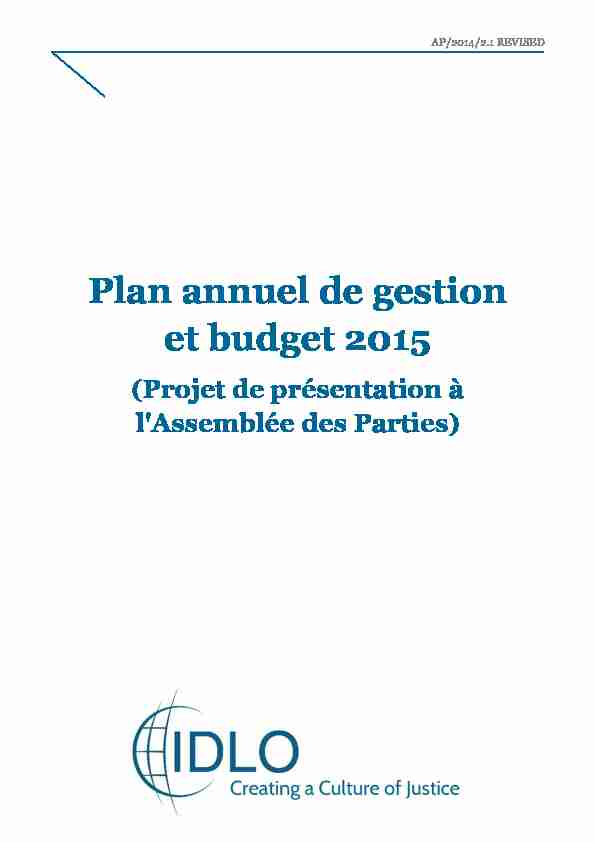 [PDF] Plan annuel de gestion et budget 2015