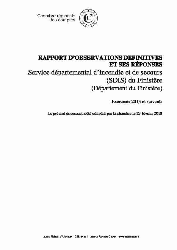 RAPPORT DOBSERVATIONS DEFINITIVES - Service