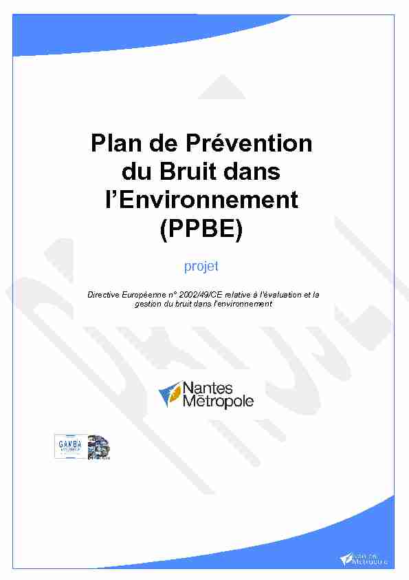 Plan de Prévention du Bruit dans lEnvironnement (PPBE)