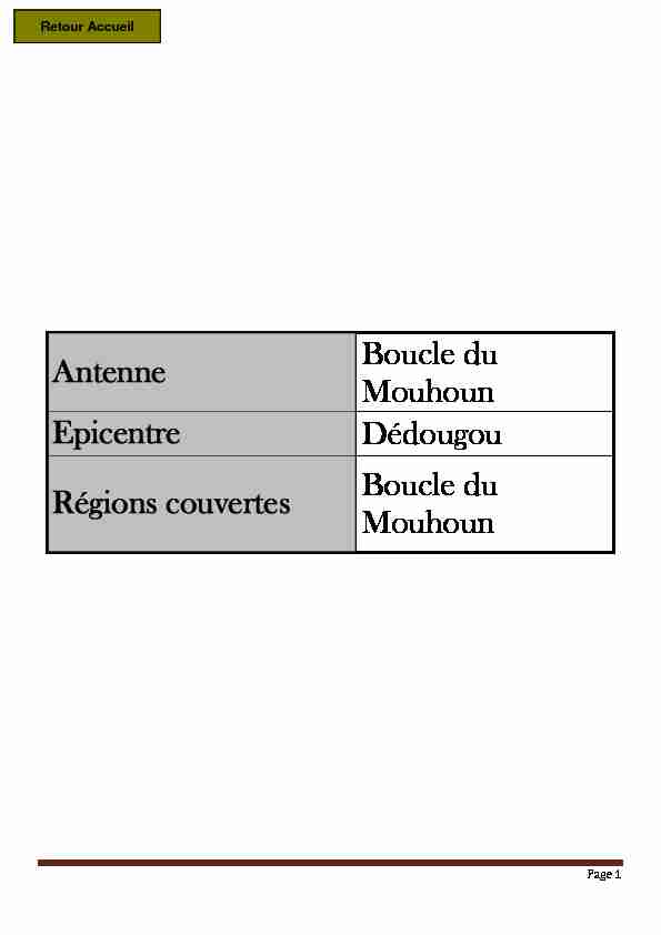Antenne Boucle du Mouhoun Epicentre Dédougou Régions