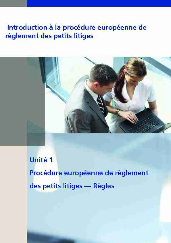 [PDF] Procédure européenne de règlement des petits litiges