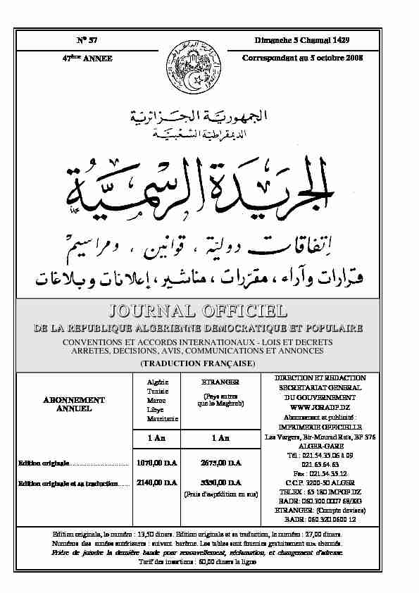 [PDF] F2008057pdf - Journal Officiel Algérie