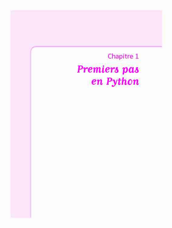 Premiers pas en Python