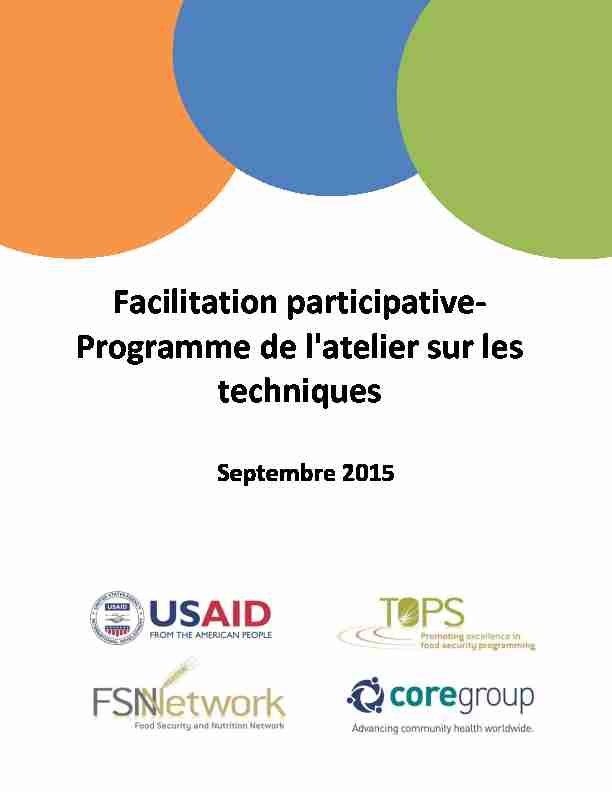 Facilitation participative- Programme de latelier sur les techniques