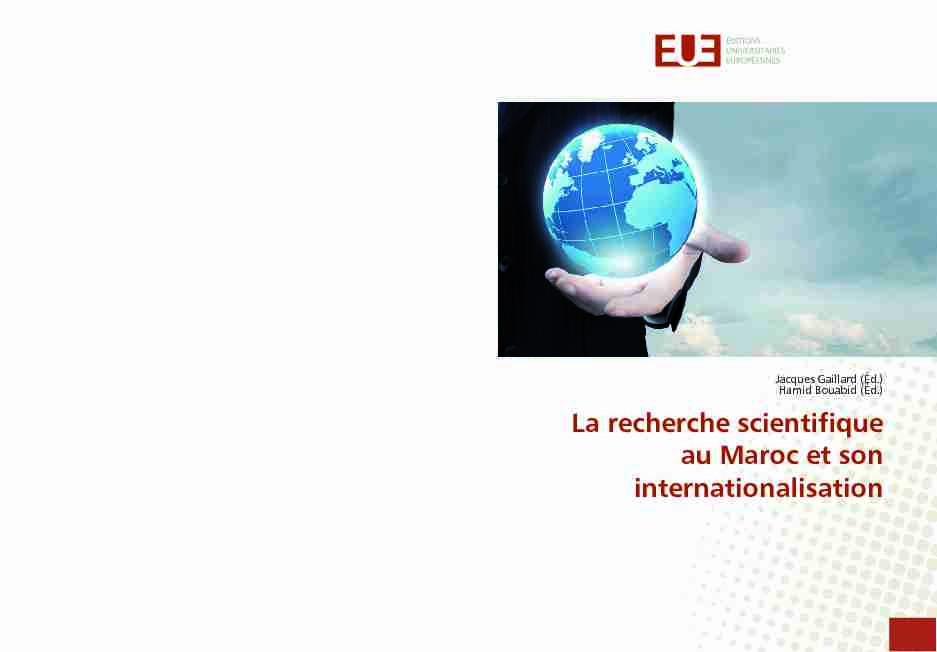 La recherche scientifique au Maroc et son internationalisation