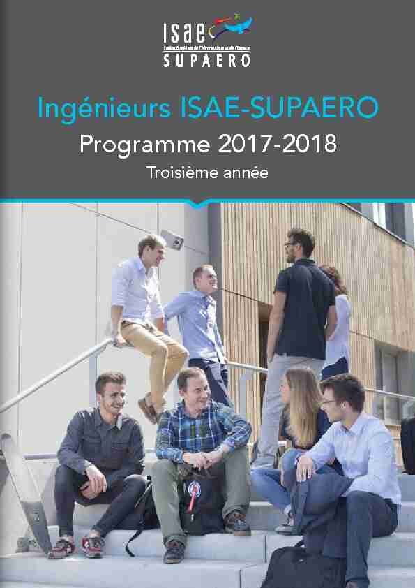 Catalogue denseignement - formation ingénieur ISAE-SUPAERO