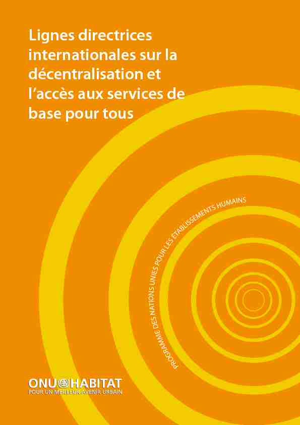 Lignes directrices internationales sur la décentralisation et laccès