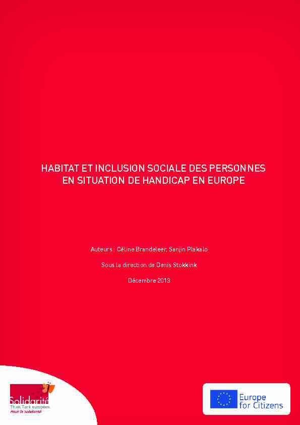 [PDF] HABitAt et inCluSion SoCiAle DeS PerSonneS en SituAtion De