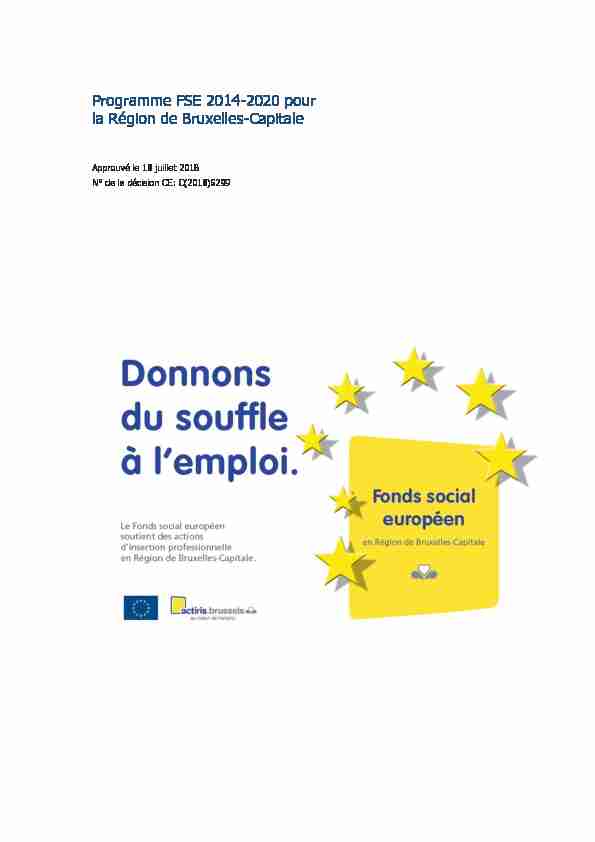 [PDF] Programme FSE 2014-2020 pour la Région de Bruxelles  - Actiris