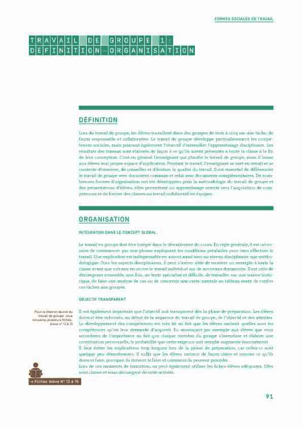 [PDF] TRAVAIL DE GROUPE 1: Définition–Organisation