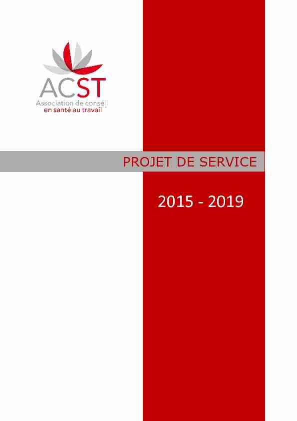 [PDF] PROJET DE SERVICE - ACST