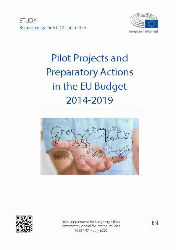 Pilot Projects and Preparatory Actions in the EU Budget 2014-2019
