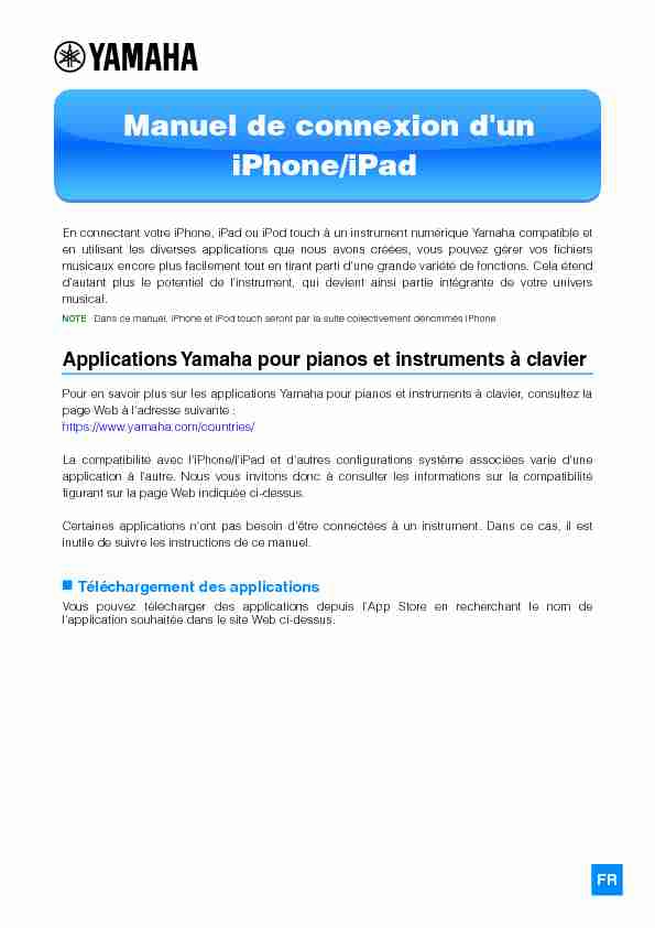 Manuel de connexion dun iPhone/iPad - Yamaha