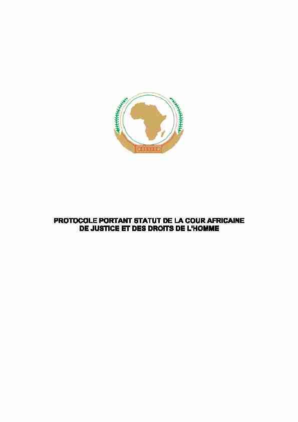 protocole portant statut de la cour africaine - de justice et des droits