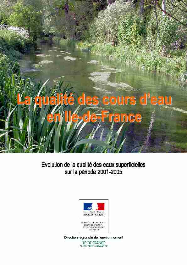 [PDF] La qualité des cours deau en Ile-de-France - DRIEE