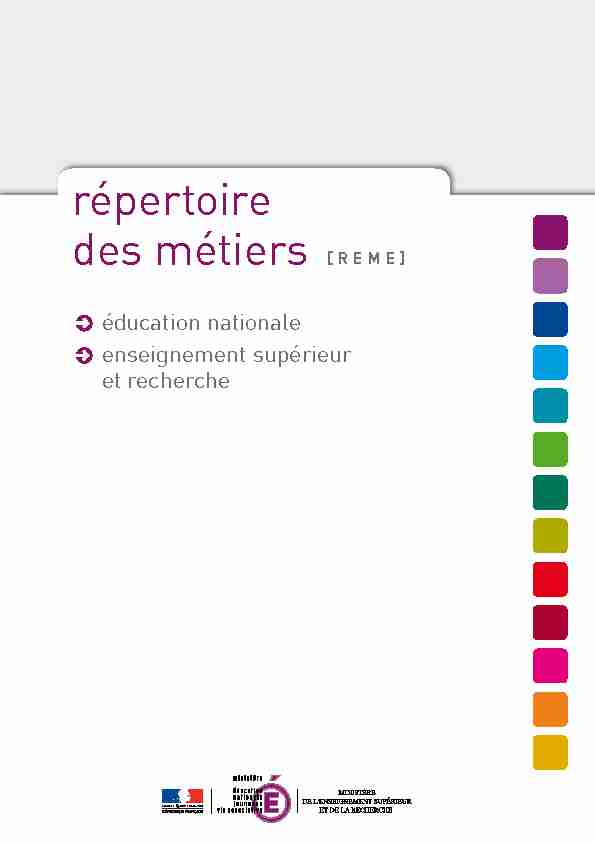 [PDF] répertoire des métiers