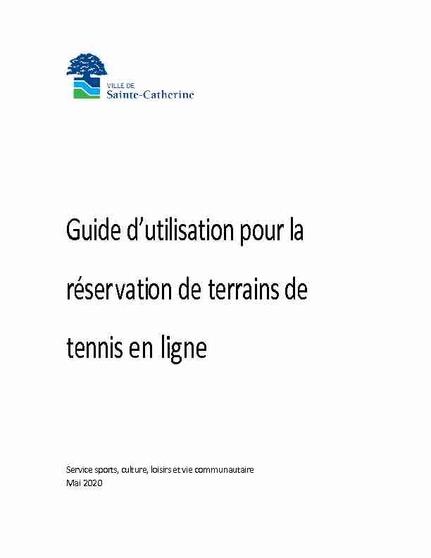 Guide dutilisation pour la réservation de terrains de tennis en ligne