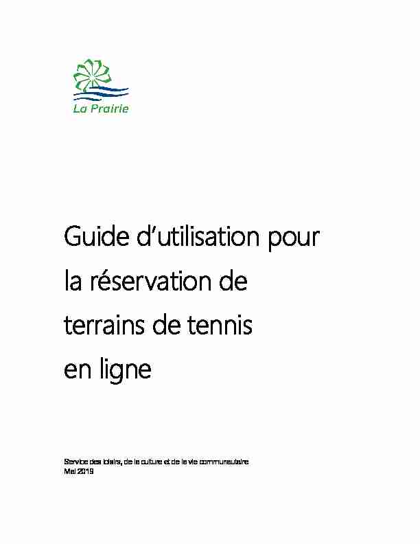 Guide dutilisation pour la réservation de terrains de tennis en ligne