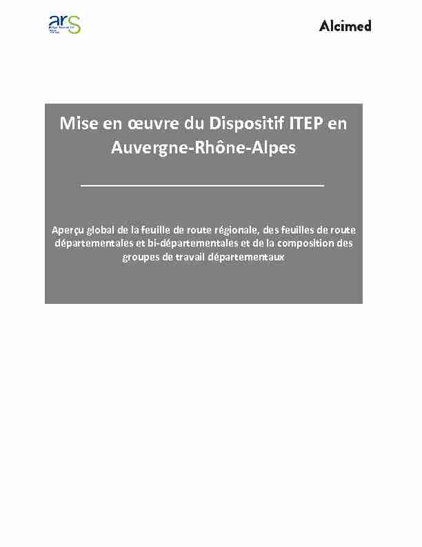 Mise en œuvre du Dispositif ITEP en Auvergne-Rhône-Alpes