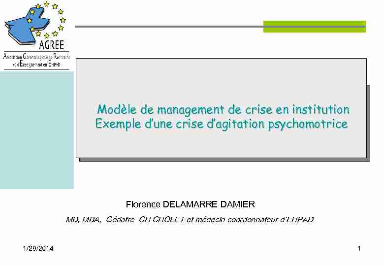 Modèle de management de crise en institution Exemple dune crise