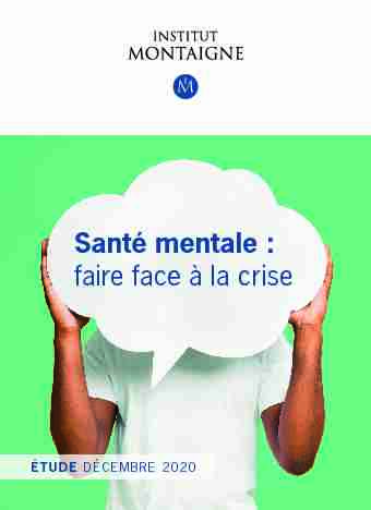 [PDF] Santé mentale : faire face à la crise - Institut Montaigne
