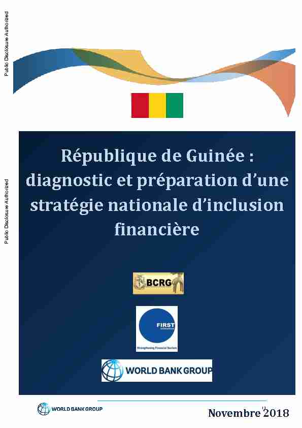 République de Guinée : diagnostic et préparation dune stratégie