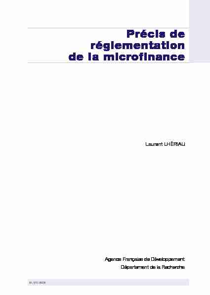 [PDF] Précis de réglementation de la microfinance - FinDev Gateway