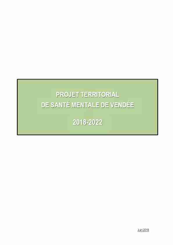 Projet Territorial de Santé Mentale de Vendée – 2018-2022