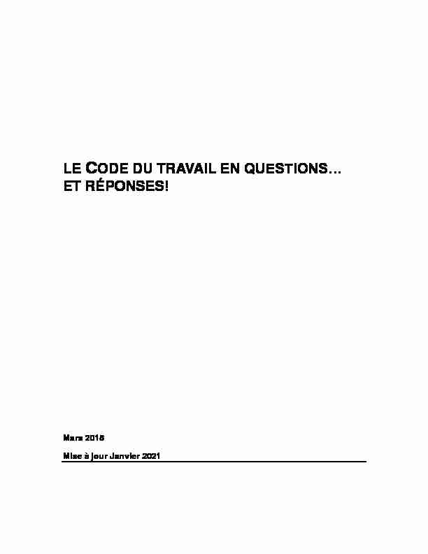 Le Code du travail en questions et réponses!