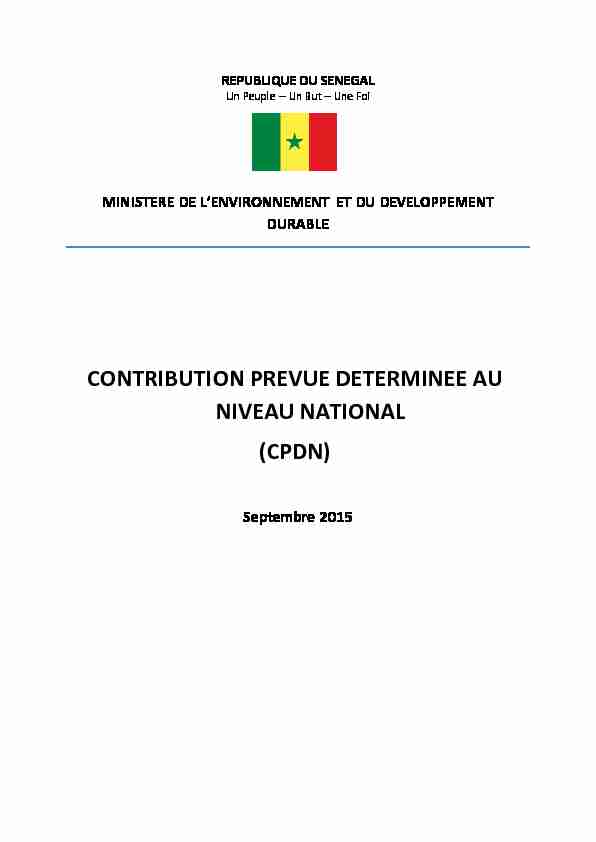 Contribution Prévue Déterminée au niveau National (CPDN