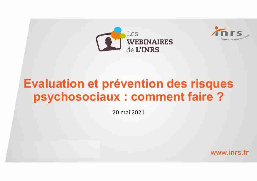 Les webinaires de lINRS – Evaluation et prévention des risques