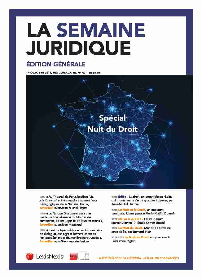 [PDF] LA SEMAINE JURIDIQUE - Tendance Droit