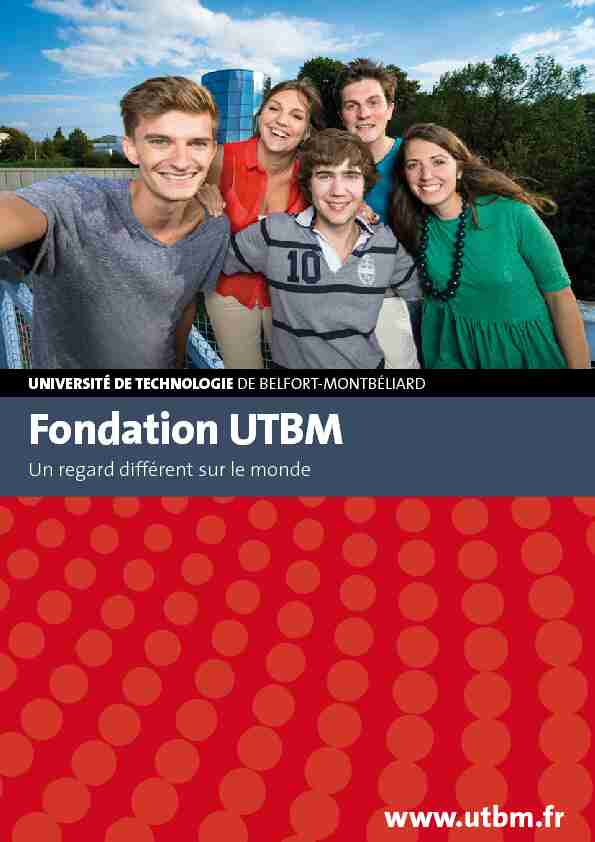 [PDF] Fondation UTBM