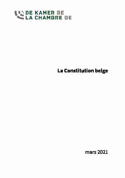 La Constitution belge mars 2021