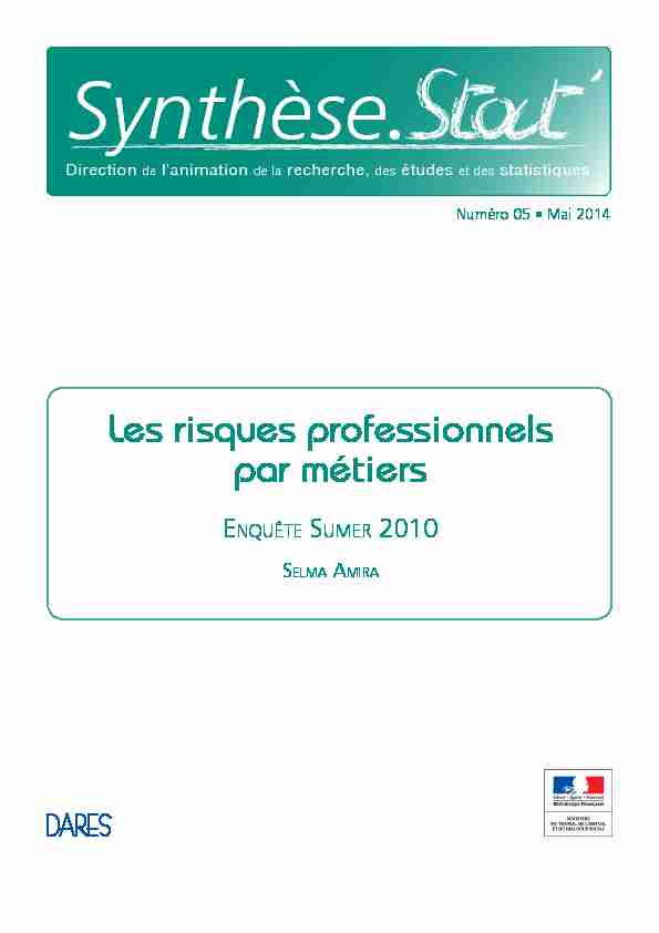 [PDF] Les risques professionnels par métiers - Ministère du Travail