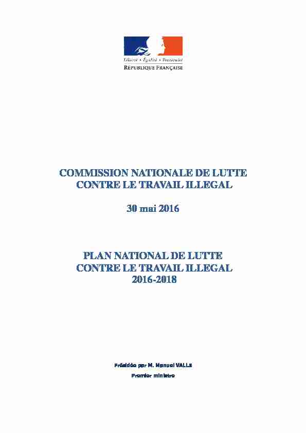 Plan national de lutte contre le travail illégal 2016-2018
