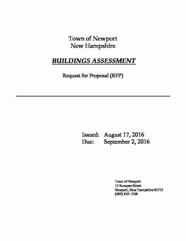 Buildings Assessment (RFP)