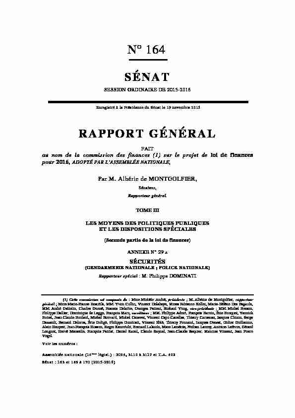 [PDF] Rapport Police nationale et Gendarmerie nationale 2016 - Sénat