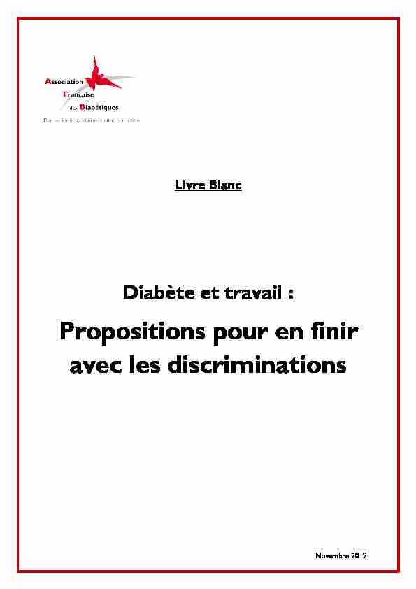 [PDF] Livre Blanc Diabète et Travail - Intercom Santé 57