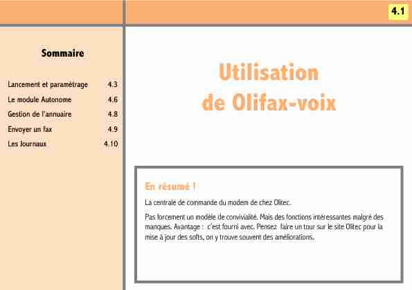 [PDF] Utilisation de Olifax-voix