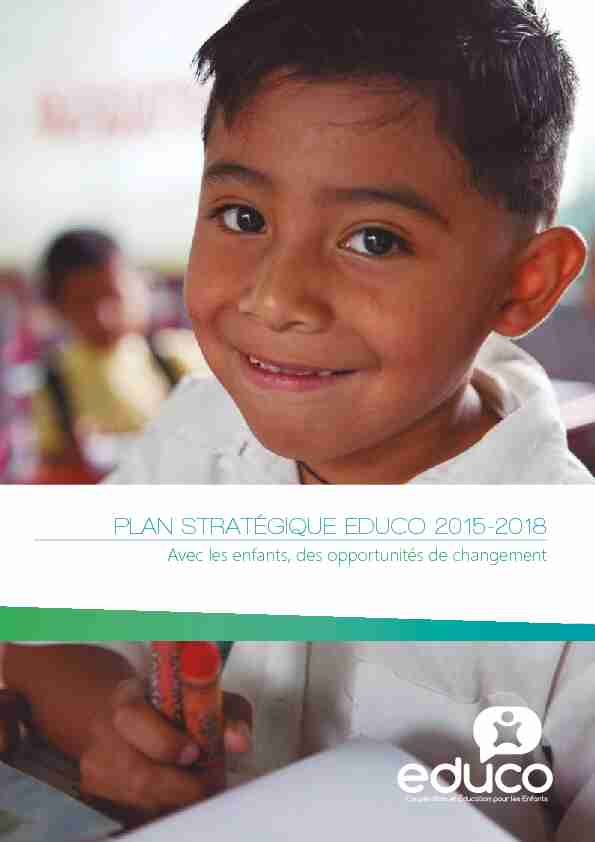PLAN STRATÉGIQUE EDUCO 2015-2018 - Avec les enfants des