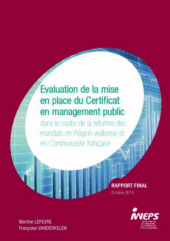 Evaluation de la mise en place du Certificat en management public