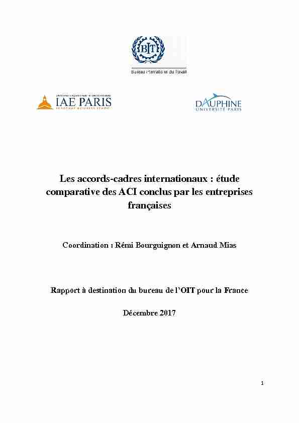 Les accords-cadres internationaux : étude comparative des ACI