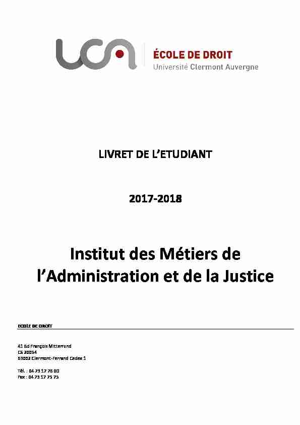 Institut des Métiers de lAdministration et de la Justice